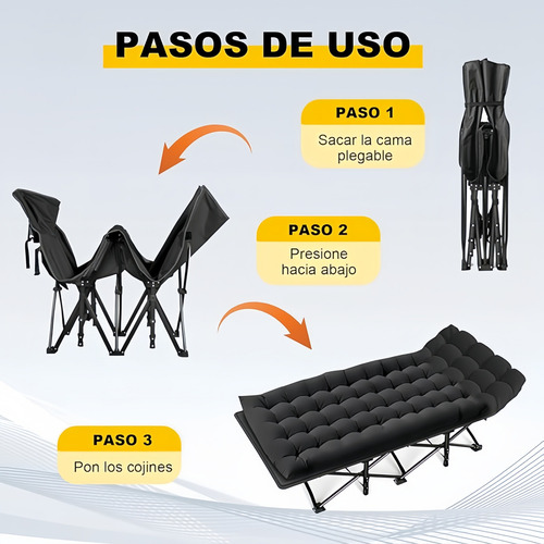 Catre Plegable Para Acampar Con Colchoneta Camastro Portátil