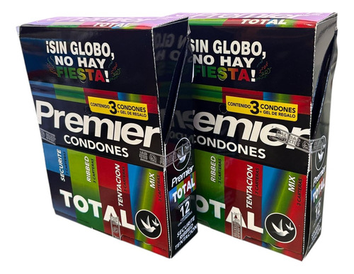 72 Condones Premier Total + 24 Geles Lubricantes De