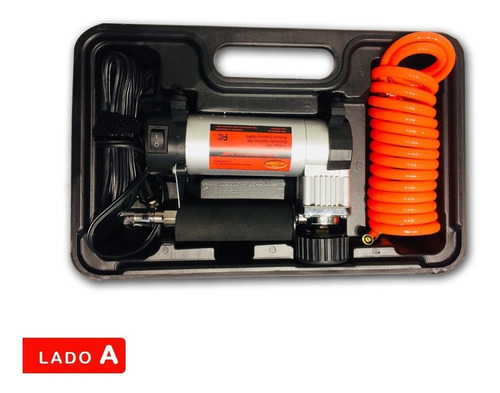 Imagen 2 de 8 de Mini Compresor Portatil 12v Aire Auto Kit Caja Herramientas