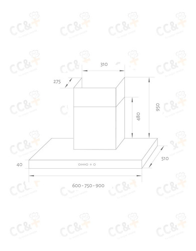 Imagen 2 de 6 de Extractor Campana De Cocina Tst Nihuil 60cm Ix Envio Gratis