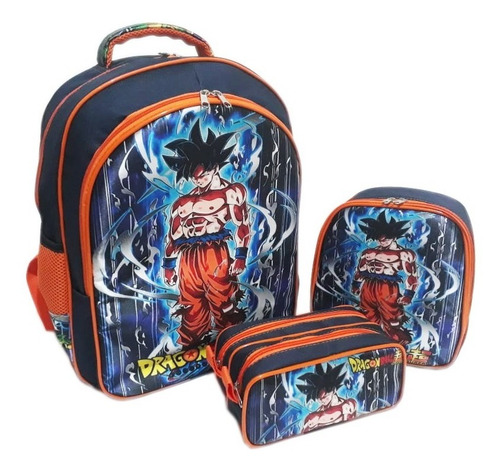 Kit Mochila De Costas Dragon Ball Instinto Superior Tam G