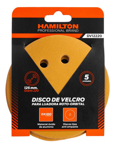 Set De 5 Lijas Para Lijadora Rotoorbital Hamilton 125mm G220