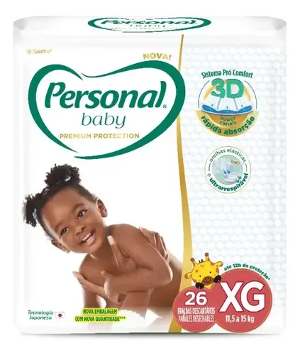 Personal Fralda Baby Premium Protection Xg Com 26 Unidades