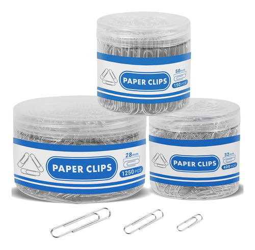 700 Clips De Papel, Tamano Mediano Y Jumbo, Clips Para Ofici