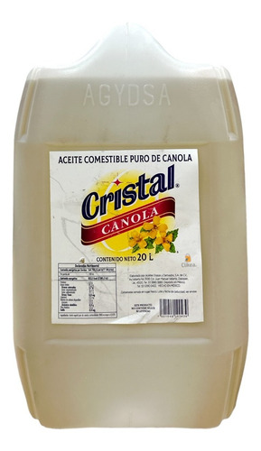 Aceite Comestible Puro De Canola 20 Litros Cristal