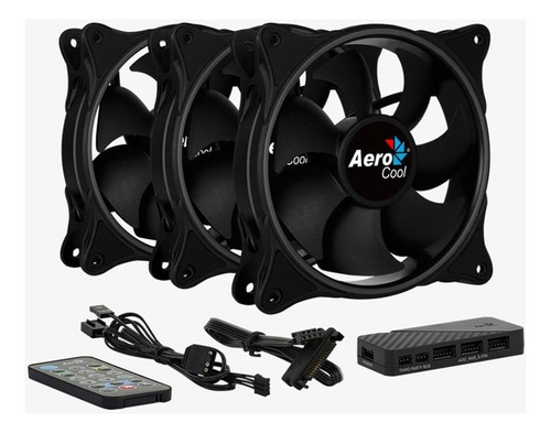 Kit de 3 ventiladores para controlador Aerocool Eclipse 12 Argb Pcreg Led RGB