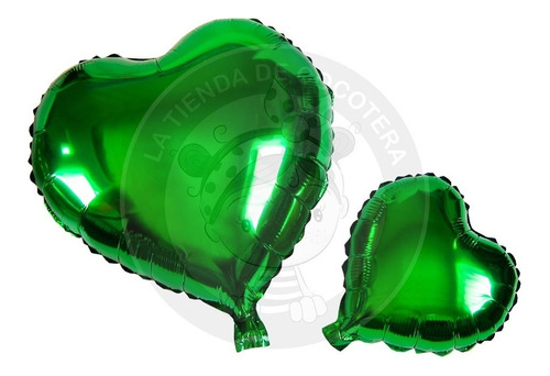 X12 Globo Metalizado Corazón 45 Cm Cienfuegos Verde 18 