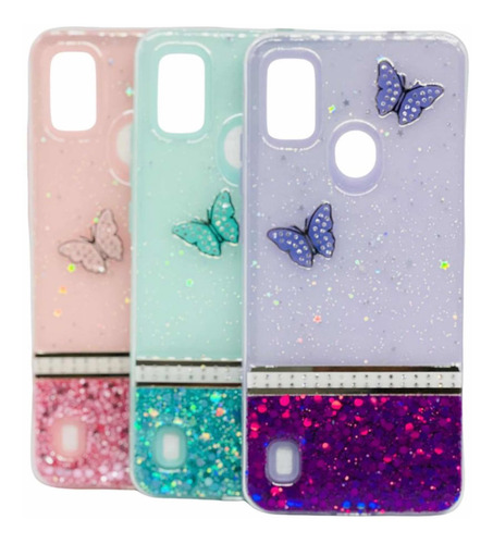 Funda De Zte A51 Con Protector De Cámara Y Cristal Mariposas