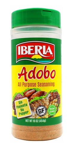 Iberia Adobo Condimento Multiusos, Sin Pimienta, 16 Onzas