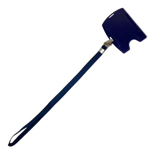 Imagem 2 de 10 de Kit Azul Marinho 100 Porta Cracha Rigido + 100 Cordão