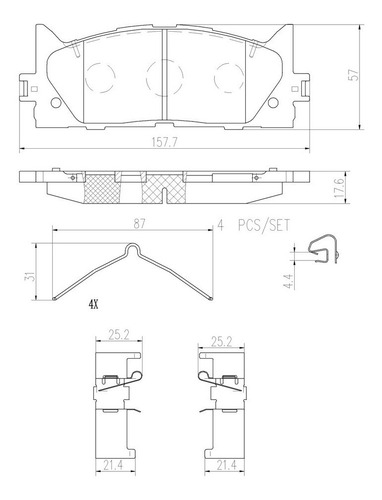 Set-4 Balatas Ceramica Delanteras Camry 2.4l L4 07 A 09