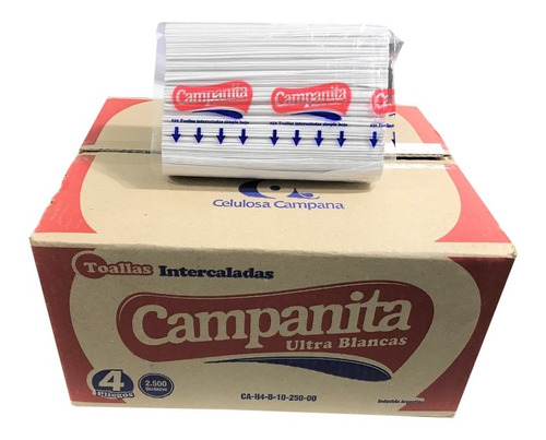 Toallas De Papel Ultra Blancas Interc. Campanita 2500 Un.