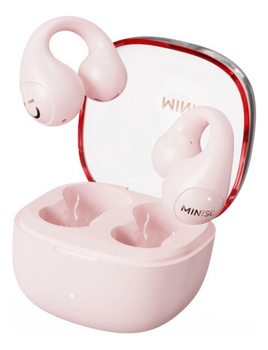 Miniso Mct09 Auricular Bluetooth Inalámbrico Con Clip Color Rosa