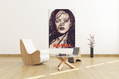 Mural Moderno Cuadro Rihanna Retrato Impactante