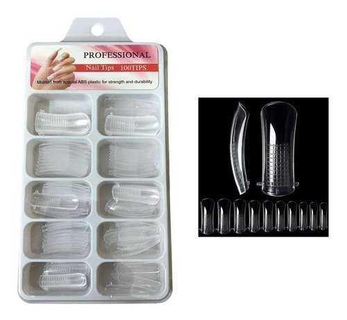 Capsulas Tips Dual System Form X 100 Uñas Esculpidas Polygel