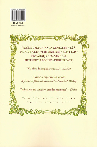 A misteriosa Sociedade Benedict de Stewart Treton Lee Volume 1 Editora Galera capa mole em português 2010