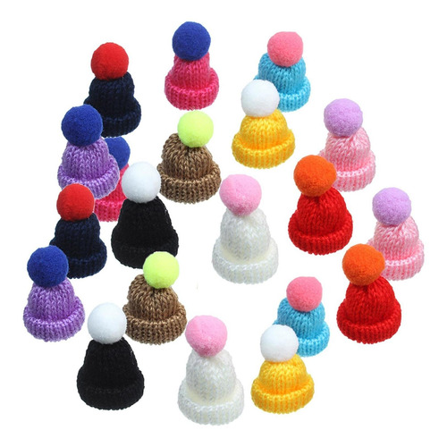 20x Mini Gorros Navideños Para Tejer, Gorros Para Muñecas,