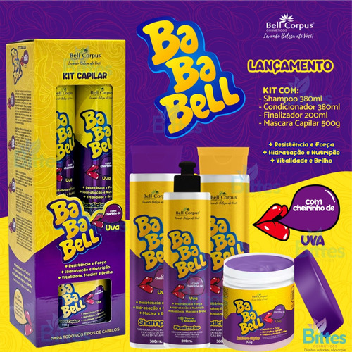 10 Kit Bababell Uva Bell Corpus Perfumado Força Fios Revenda