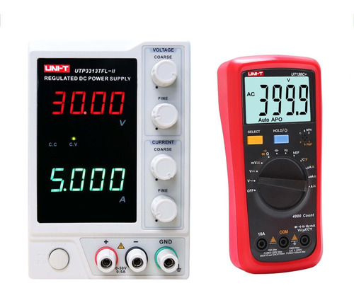 Combo Fuente Uni-t 0-30v 0-3a Utp3313tfl-ii + Tester Ut136c+