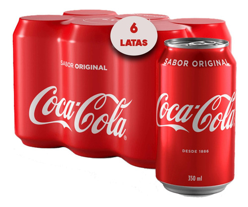 Refrigerante Coca Cola  Lata 350ml (6 Latas)