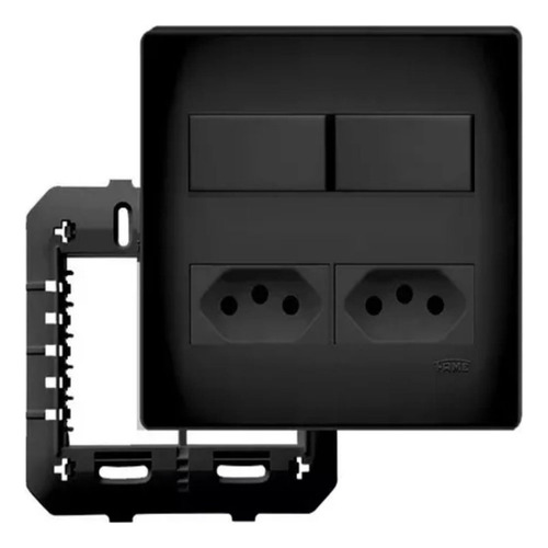 Conjunto 4x4 Tomada Dupla 20a + Interruptor Duplo Fame