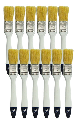 Pincel Pintor De Cerda 1 Pulgada 2,5 Cm X12 Unidades Color Blanco
