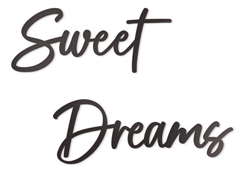 Letrero De Frase Sweet Dreams De Metal Negro 35.5x44.5 Cm