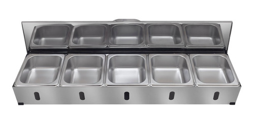 Condimentadora Pizzarola Profissional Inox Bancada 5 Cubas