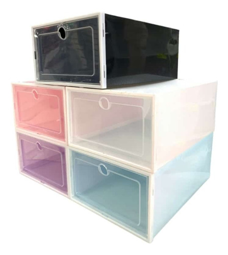  Zapatera Caja Apilable Plegable Organizador Multiusos 6 Pza