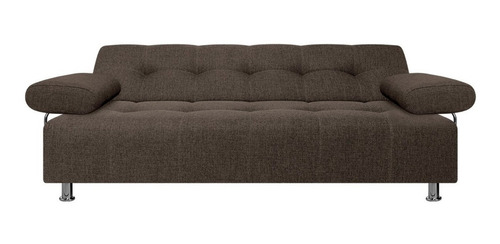 Imagen 3 de 8 de Combo Sofá Cama George Con Brazos Tela + Puff Baúl + Coffee