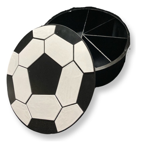 Caja De Mdf 30 Cm Diámetro Color Negro Con Blanco