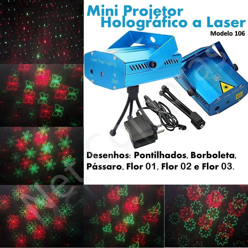 Projetor Holográfico Canhão Laser Com Efeitos Strobo Festas