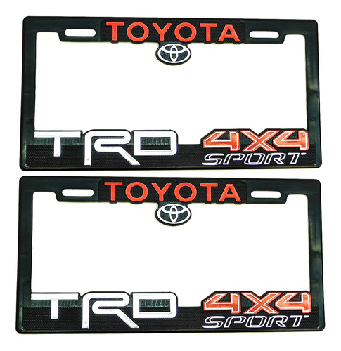  Portaplacas Premium Toyota Trd 4x4 Sport Juego 2 Piezas