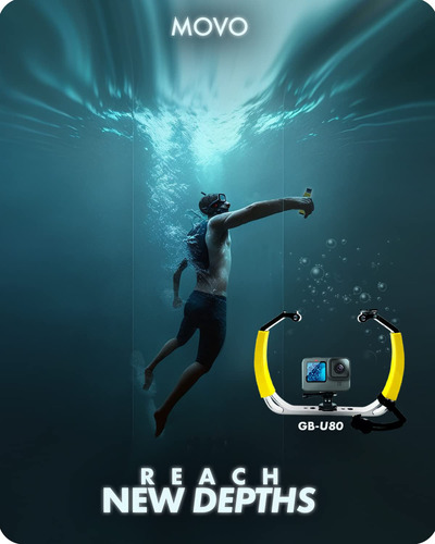 Movo Gb-u80 - Plataforma De Buceo Subacuático Con Soportes Para Zapato Fría, Correa, Compatible Con Gopro Hero, Hero3, Hero4, Hero5, Hero6, Hero7, Hero8, Hero9, Hero10, Osmo Action - Accesorio Para