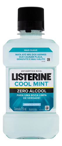 Enxaguante bucal Listerine Refrescância Intensa Cool Mint menta suave 250 ml
