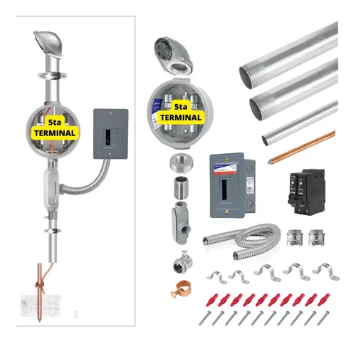 Kit D Acometida Mufa Cfe 3m 220v Con Centro De Carga Y Cable Envío gratis