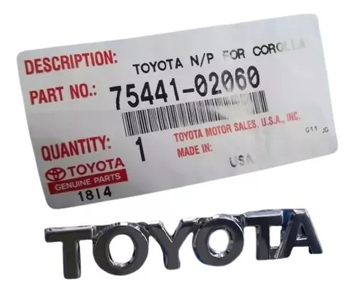 Emblema Toyota Tapa Maleta Corolla 2003-2004-2005-2006-2007