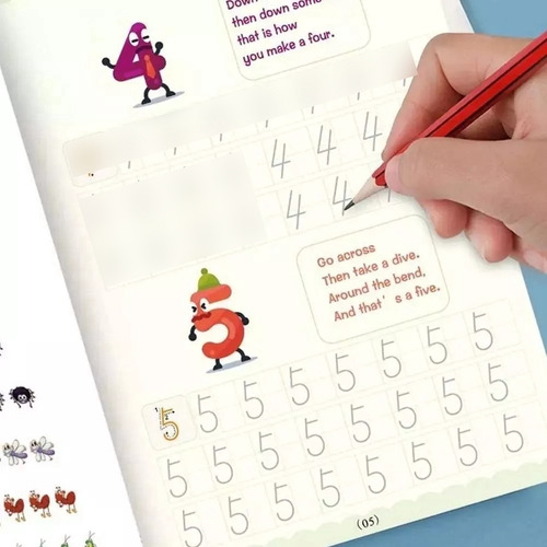 Set 4 Cuadernos Mágicos Caligrafía Aprendizaje Reutilizable