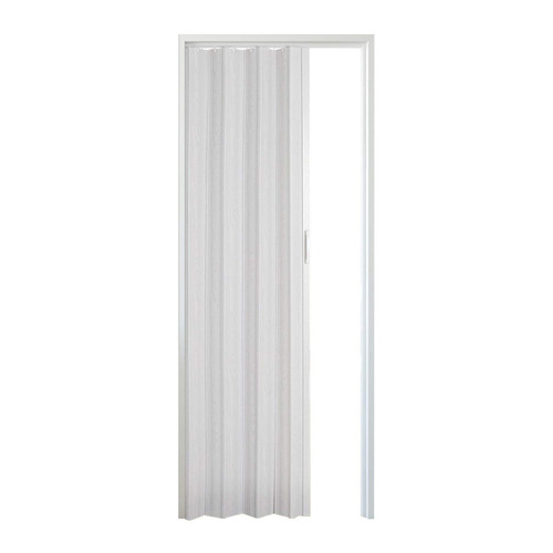 Puerta Plegadiza Blanca Reforzada Pvc 10mm Completa 0,95x2m