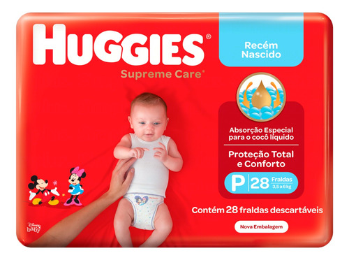 Fraldas Huggies Supreme Care Recém-Nascido P