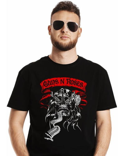 Polera Guns N Roses Pistolas Por Los Ojos Rock Impresión Dir
