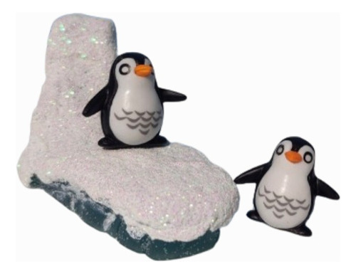2 Pinguinos + Iceberg Miniatura Micropaisaje ( Casa Muñecas)