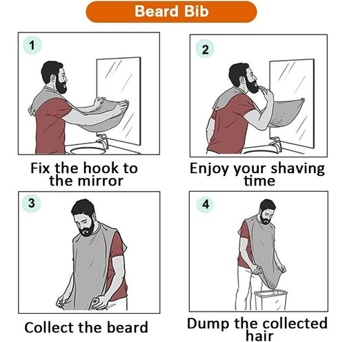 Imagen 5 de 5 de Capa Delantal Para Corte De Barba Afeitado
