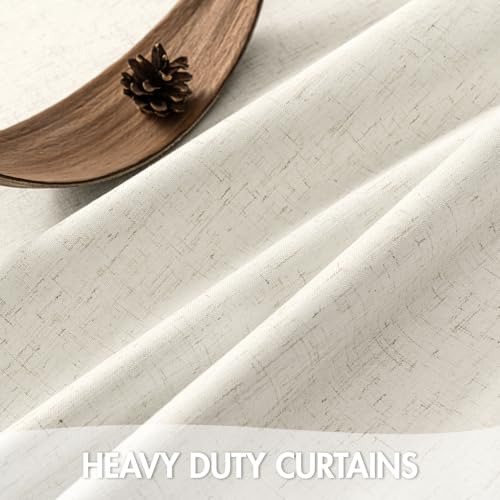 Cortinas Opacas De Lino Anroduo Para Dormitorio De 84 Pulgad