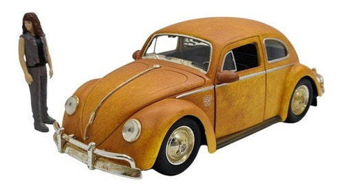 Miniatura Volkswagen Fusca Bumblebee Transfor C/ Boneco 1:24