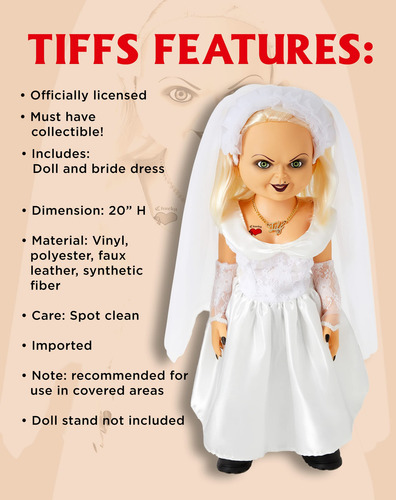 Doll Spirit Halloween Bride Of Chucky Tiffany, 20 Cm De Altu