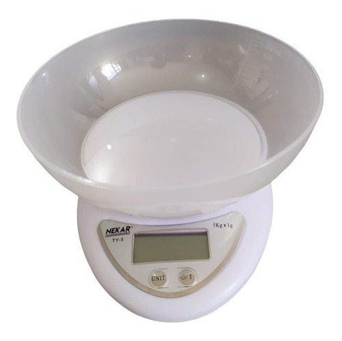 Gramera Digital Cocina Balanza Pesa 5kg + Recipiente Bowl