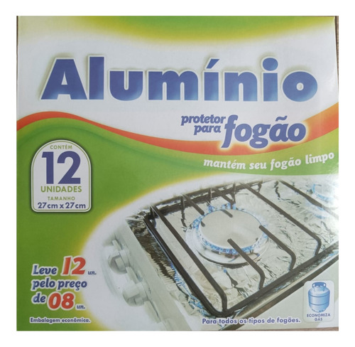 Papel Aluminio Protector Cocina Estufa 12 Unds 27 X 27 Cm Fl