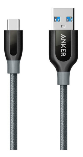 Cable Powerline+usb-c To Usb 3.0 90cm Anker Estuche Viaje Color Gris