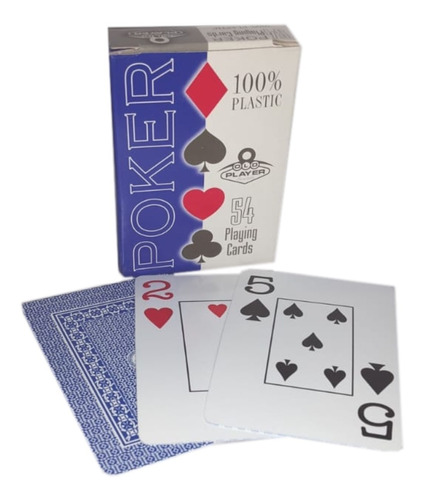 Juego 54 Cartas Poker 100% Plastico Old Player Bisonte Mania